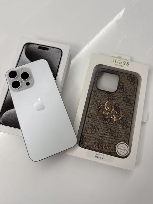 I phone 15 pro max 256 GB White Titanium idealny stan