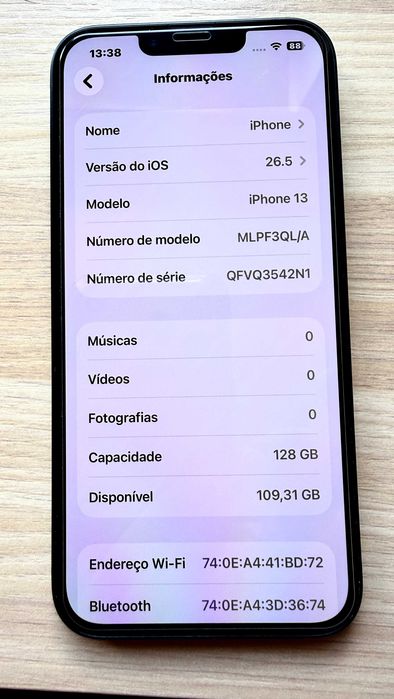 IPHONE 13 - 128Gb MidNight c/Novo c/Bateria 95%