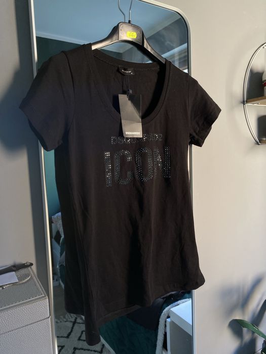 Czarna bluzka dsquared icon M nowa