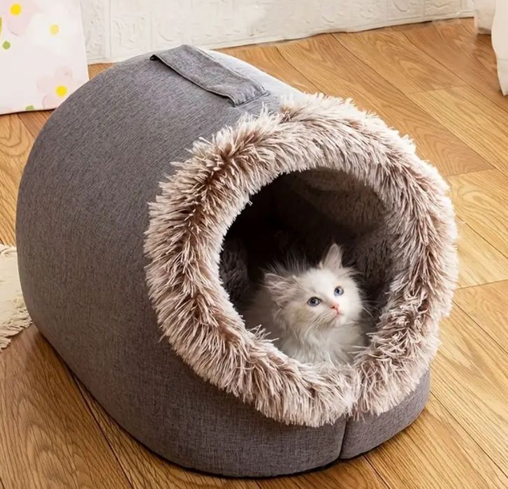 теплий зимовий будиночок для котів та собак малих попід