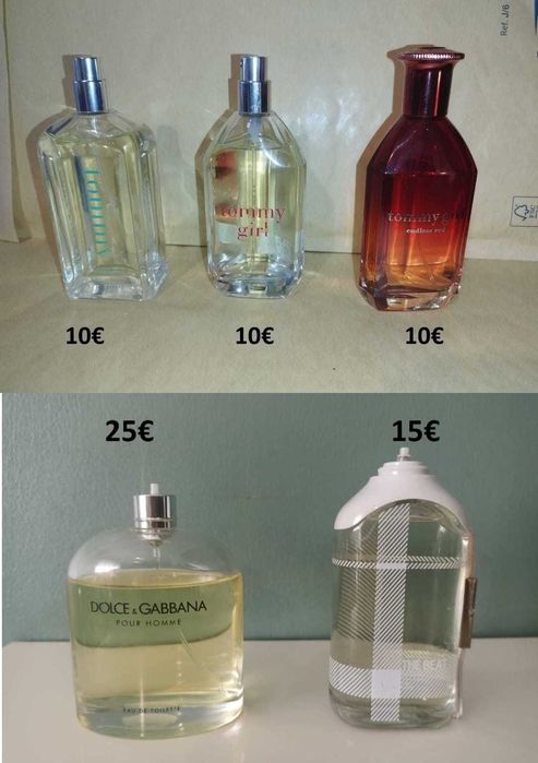 Perfumes Originais Usados, vários preços.