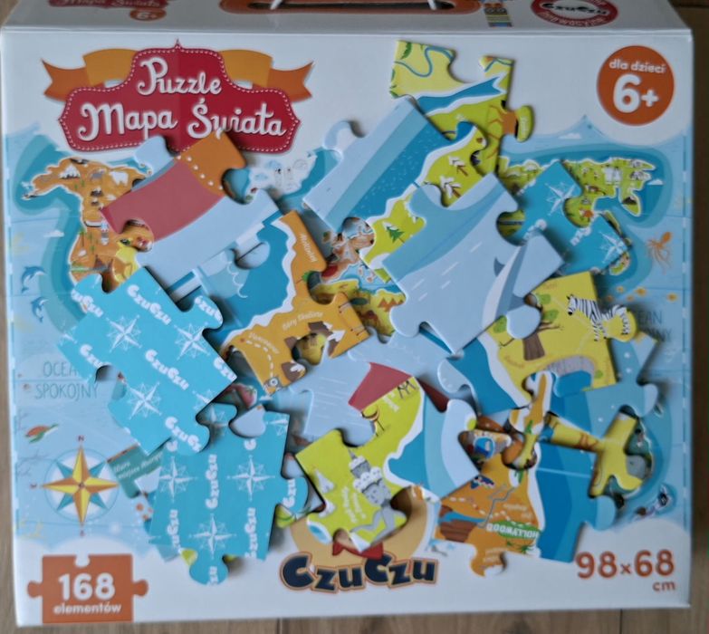 Puzzle CzuCzu mapa świata 168 elementów