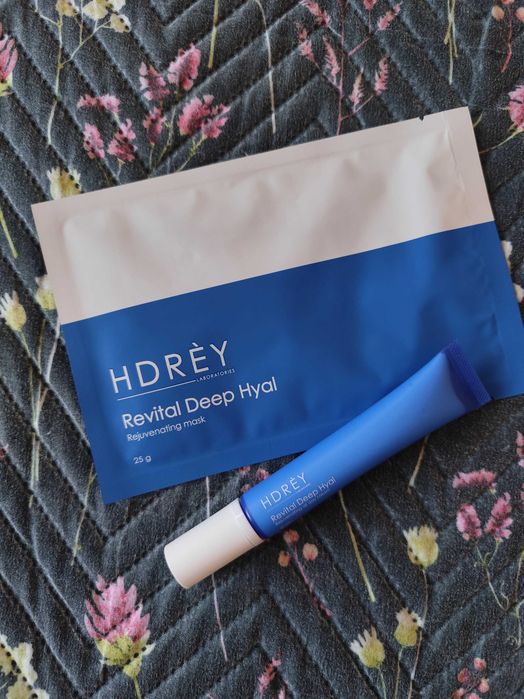 Zestaw podróżny Travel set Hdrèy Revital Deep Hyal / Maska w płacie 25g + Krem do twarzy 20ml