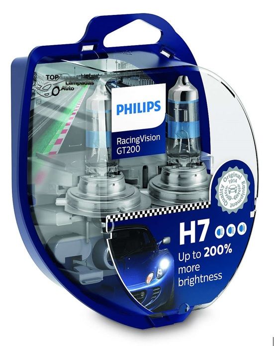 Lâmpadas Philips RacingVision GT200 H4 e H7 - PORTES GRÁTIS