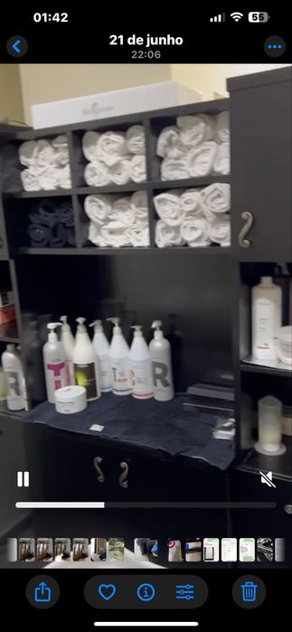 Movel de apoio a rampas de lavagem de cabeleireiro