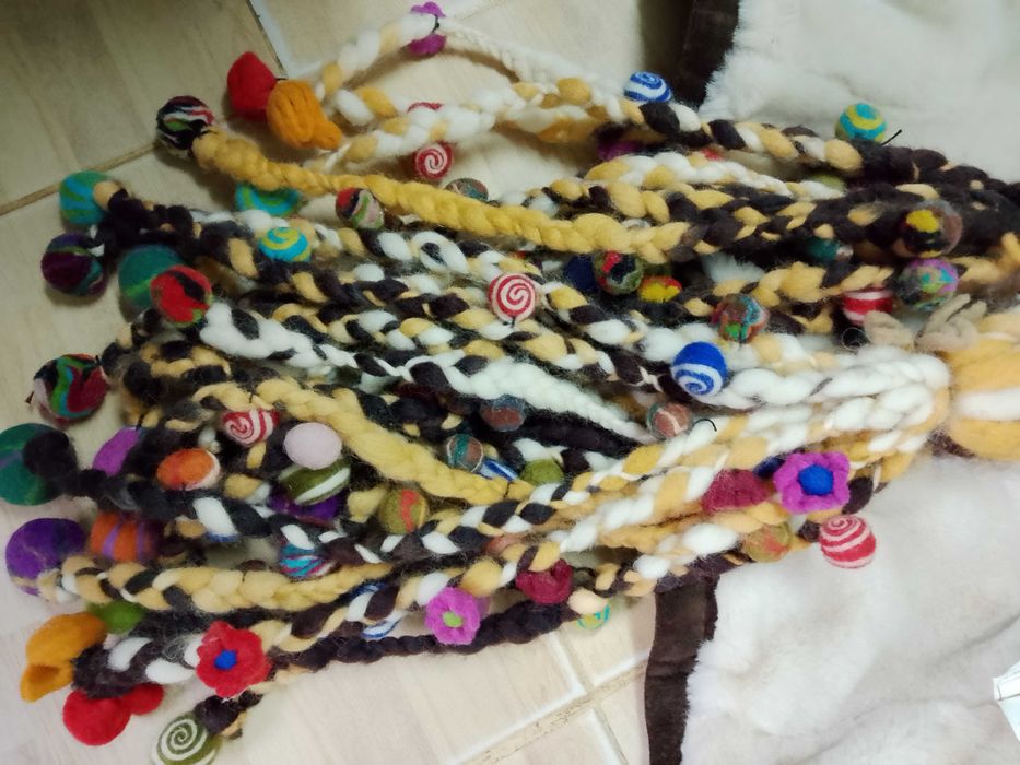 Casaco em pele e pêlo e cachecol em ótimo Estado