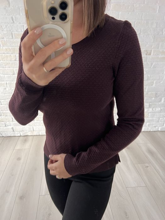 Bluzka sweter H&M XS fioletowa zamek z tyłu