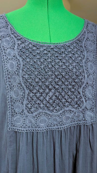 Malvin Bawełniana tunika boho z koronką