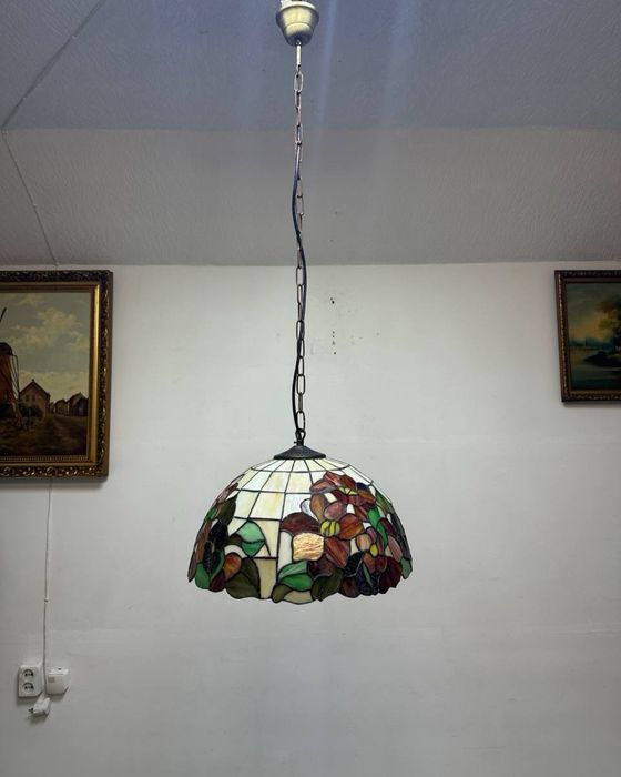 Люстра стельова підвісна у стилі Тіффані вітраж 7549