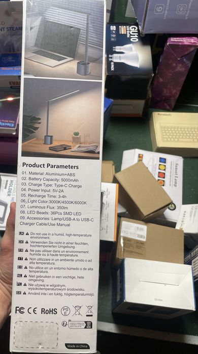 Акумуляторна настільна LED лампа 5000 mAh, 3 режими світла, USB-C