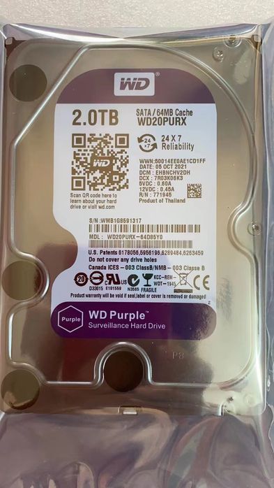 Жесткий диск HDD WD Purple 500 Gb,  1 Tb  Sata