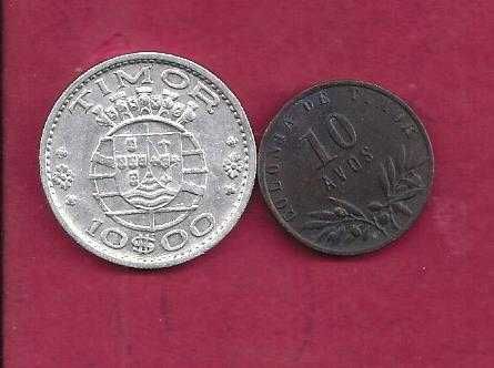 EX-COLONIAS    TIMOR  3  Moedas  Prata Niquel e Cobre