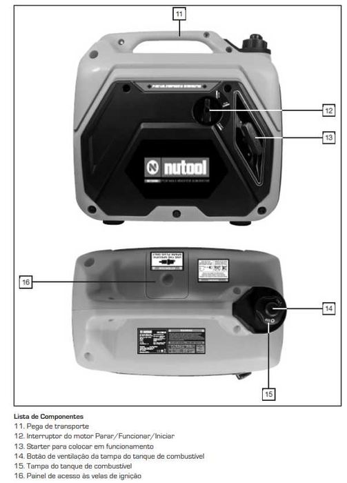 Gerador Energia Inverter NUTOOL NG2400IN 2000W 230V Silenc. JL20