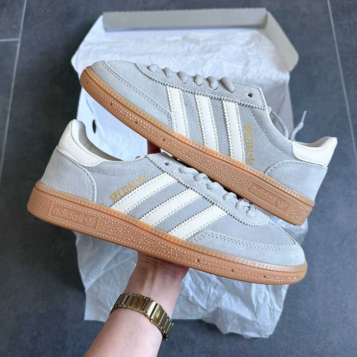 Кеди Adidas Spezial Grey White | кросівки Адідас Спешл сірого кольору замшеві
