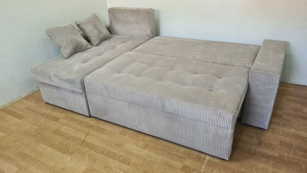 Nowy Narożnik automat sprężyny sztruks welur plusz sofa rogówka kanapa