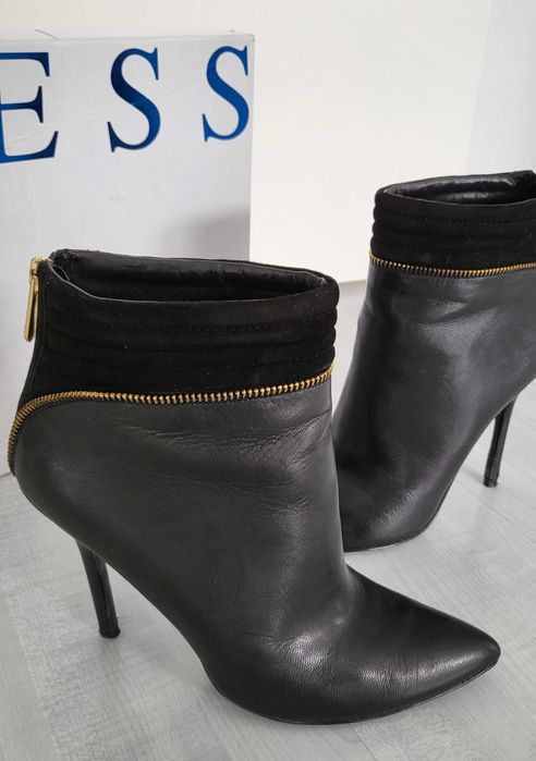 Guess orginalne botki skóra naturalna roz 41