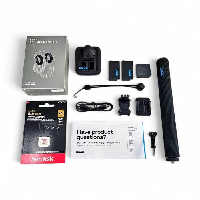 GoPro MAX2 True 8K 360 Video Action Camera Bundle - Black CHDFZ-311-TH, Open Box.
