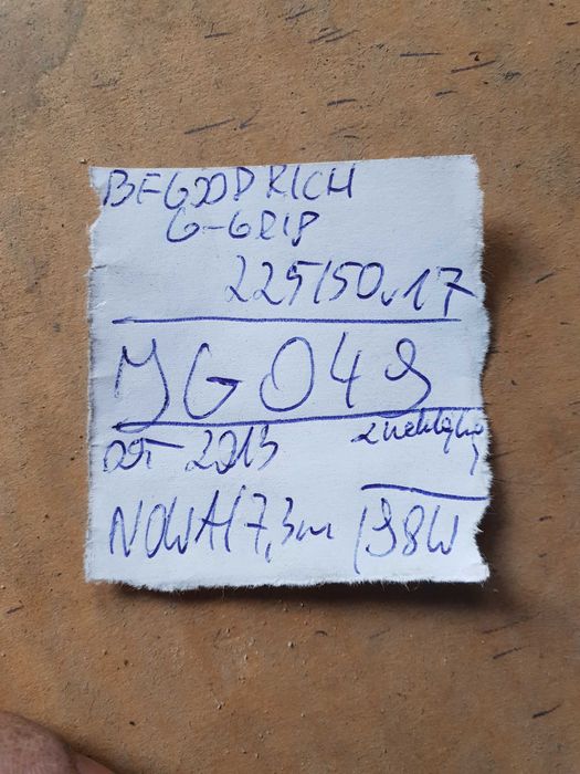 NOWA!!! BFGoodrich 225/50 r17 G-GRIP /// 7,3mm!! NOWA opona z naklejką