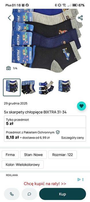 Zestaw skarpet i majtek