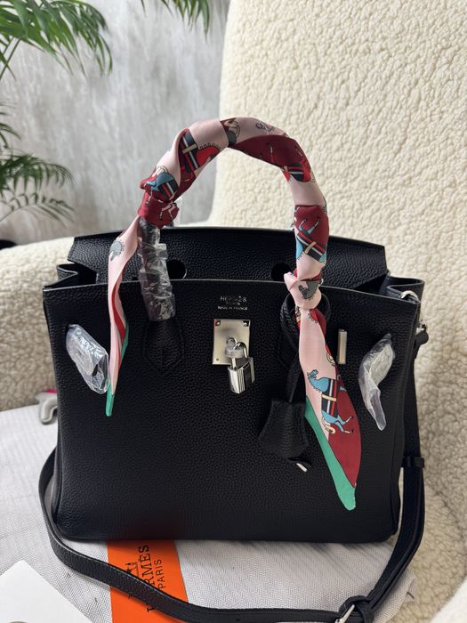 Сумка шкіряна жіноча в стилі Hermes Birkin розмір 30 см