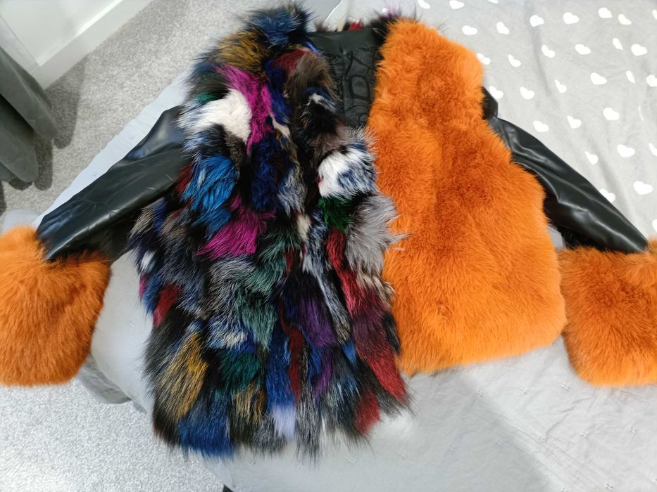 Nowa kurtka eko skóra z lisem