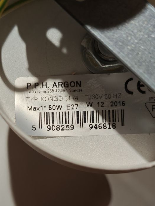 Lampa ścienna Argon kinkiet (E27)