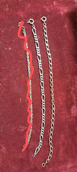 Pulseiras homem em prata contrastada.