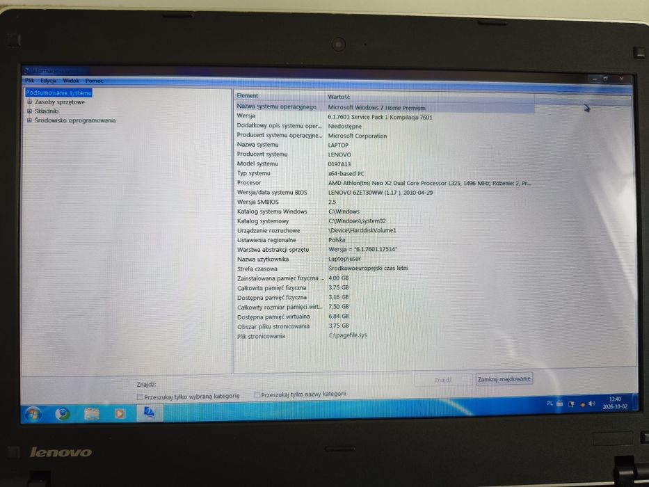 Laptop Lenovo Thinkpad Edge 11 używany + nowa cicha myszka