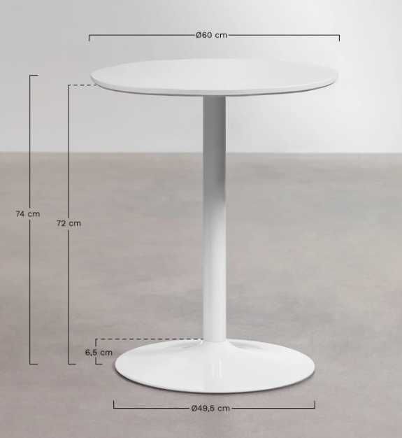Mesa branca 74cm - NOVO