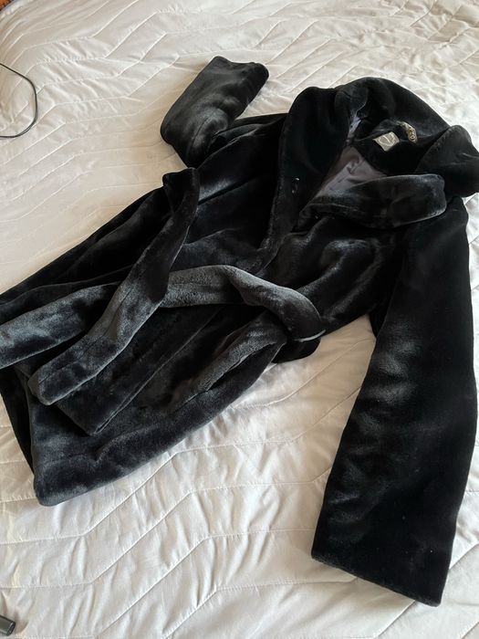 Еко шуба чорна М