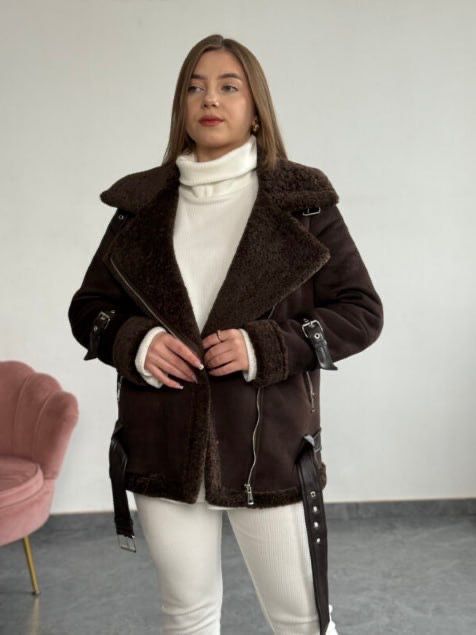 Дублянка d-victory, натуральна замша, 48/50, шоколад