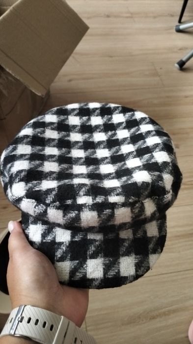 Bosmanka w pepitkę kapelusz czapka