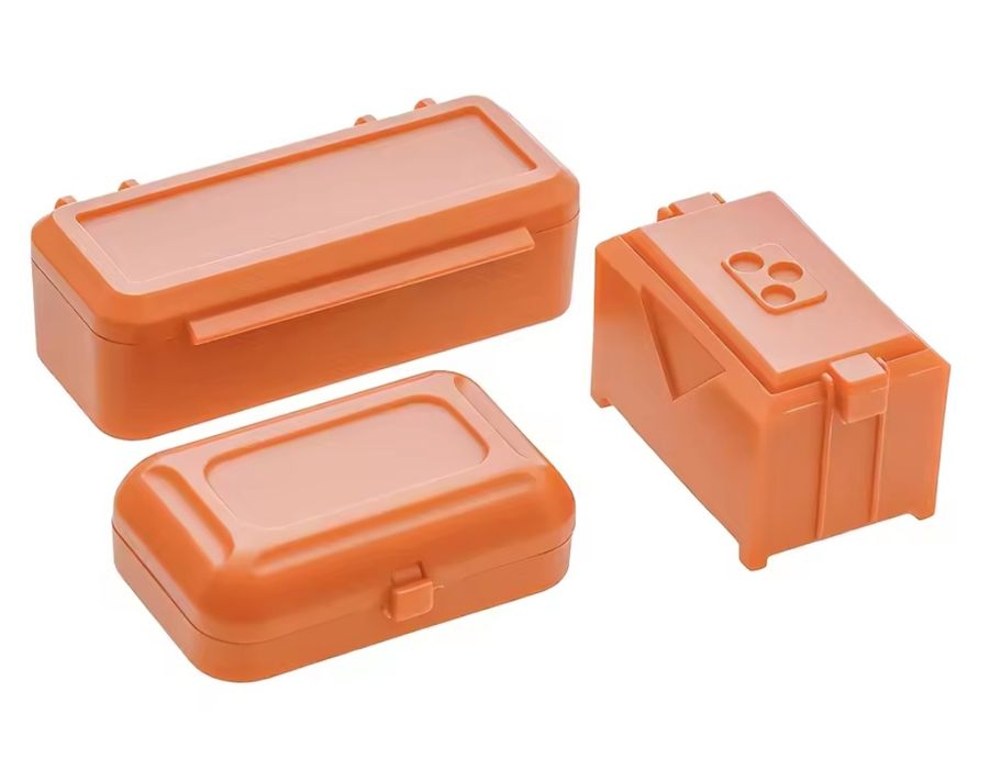 3 pomarańczowe otwierane boxy do modelu rc 1:18 1:24 TRX4M SCX24
