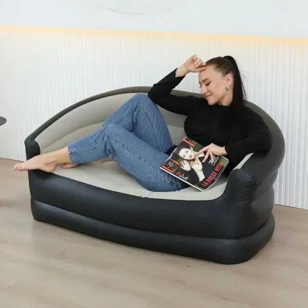 ‼️Надувной диван двухместный с флокированным покрытием  138х87х71 см‼️