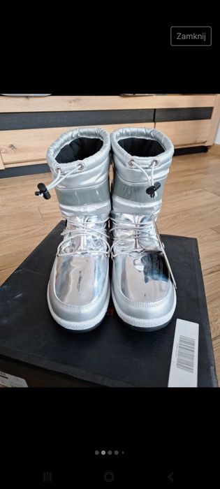 Śniegowce damskie moon boot 38 srebrne