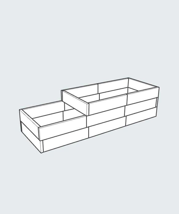 Warzywnik Betonowy, Skrzynia na warzywa 305 x 105 x 50/75