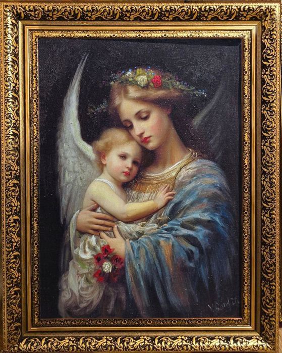 Картина маслом "Ангел Хранитель". Возможен торг!