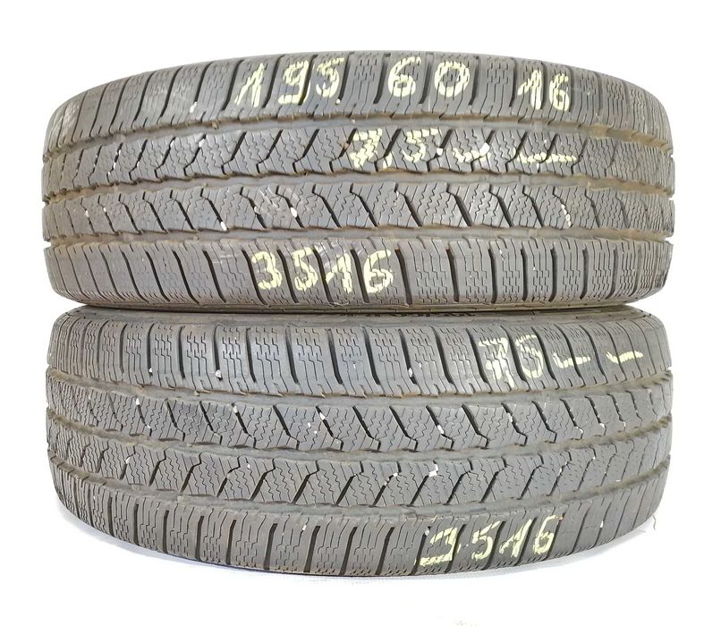 2x 195/60 R16C Continental VCW opony zimowe 7,5 mm / montaż kurier