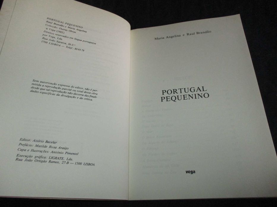Livro Portugal Pequenino Raul Brandão Vega 1985