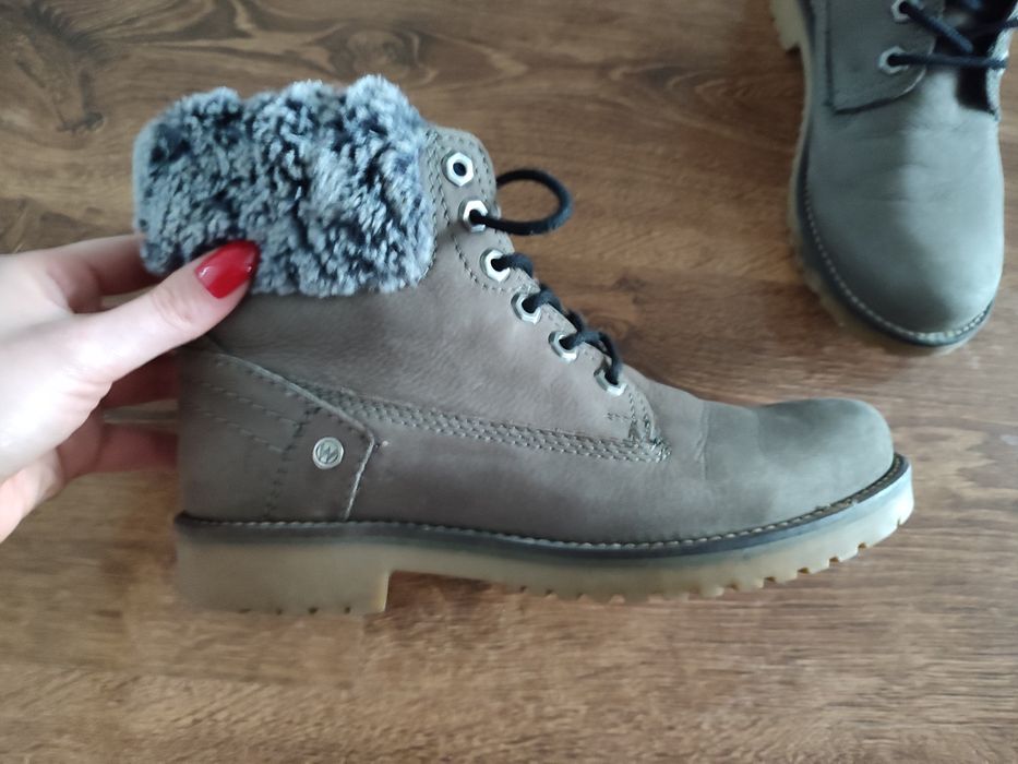 Buty skórzane WRANGLER 38 zimowe trapery nieprzemakalne skóra naturaln