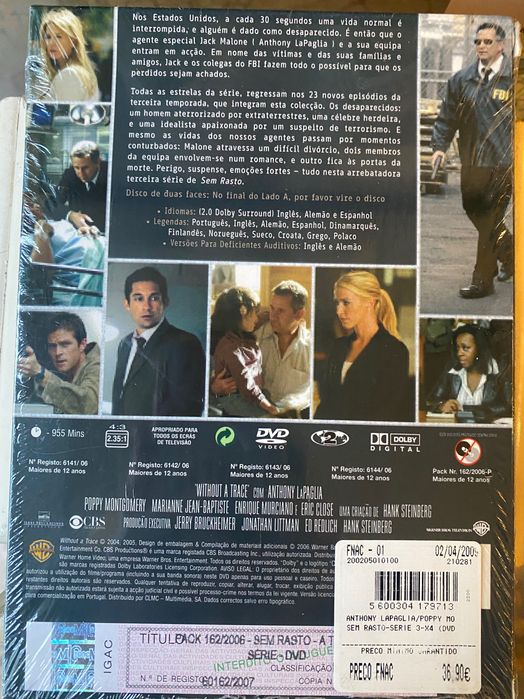 Sem Rasto (Without a Trace) 2ª, 3ª, 4ª e 5ª Temporada DVD selado