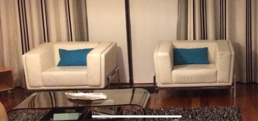 Sofas sala pele branca
