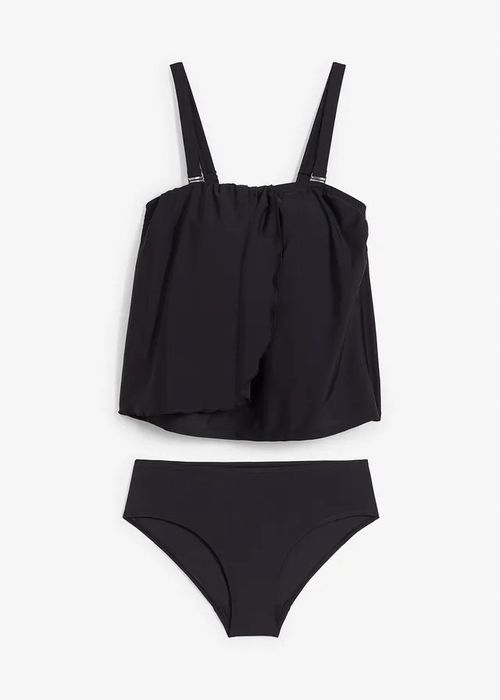 B.P.C czarne tankini z odpinanymi ramiączkami i czarnymi figami ^46