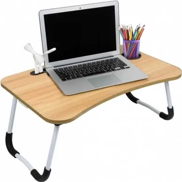 Портативный складной столик для ноутбука, планшета с подстаканником