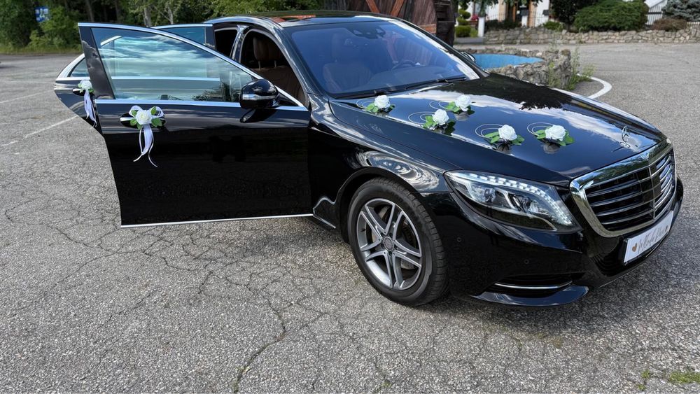 Mercedes S klasa Long wersja przedłużona, samochód do ślubu, auto na wesele