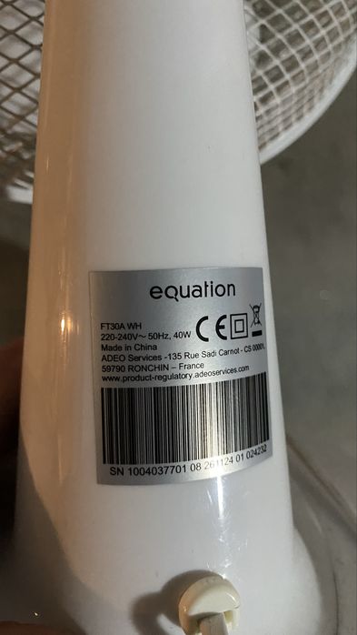 Ventoinha de mesa Equation 30 cm, 40W, a funcionar bem, 3 velocidades.