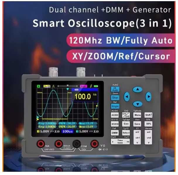Генератор сигналов Осциллограф с мультиметром 120 МГц ZEEWEII DSO3D12