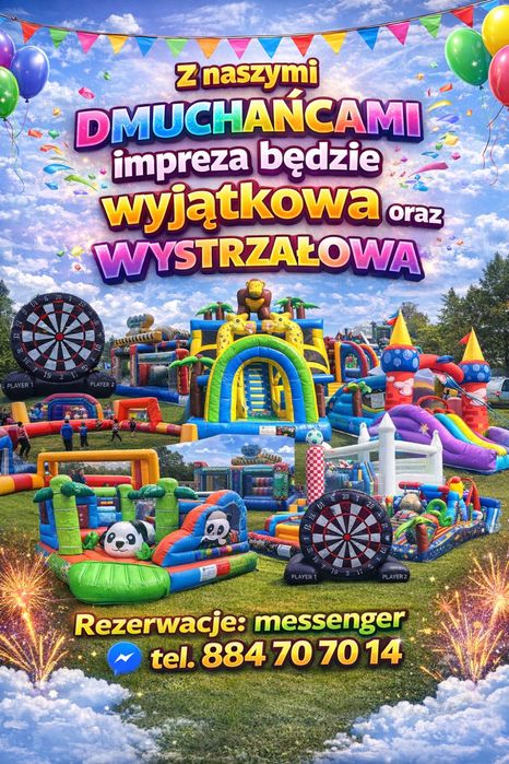 Wynajmę dmuchaniec zjeżdżalnia maszyna do popcornu przedszkola