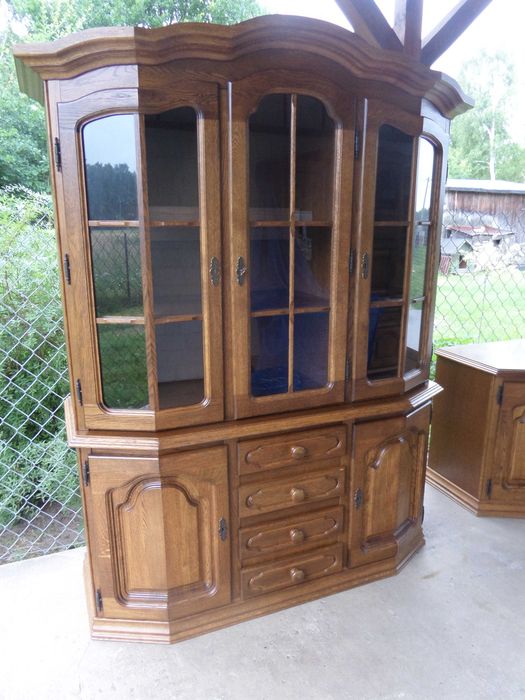 śliczna stylowa dębowa witryna kredens FLANDERN stan bdb WYSYŁKA DOWÓZ