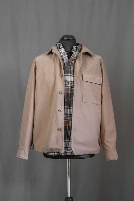 Beżowa kurtka Uniqlo w stylu worker jacket, Overshirt, Rozmiar S / M